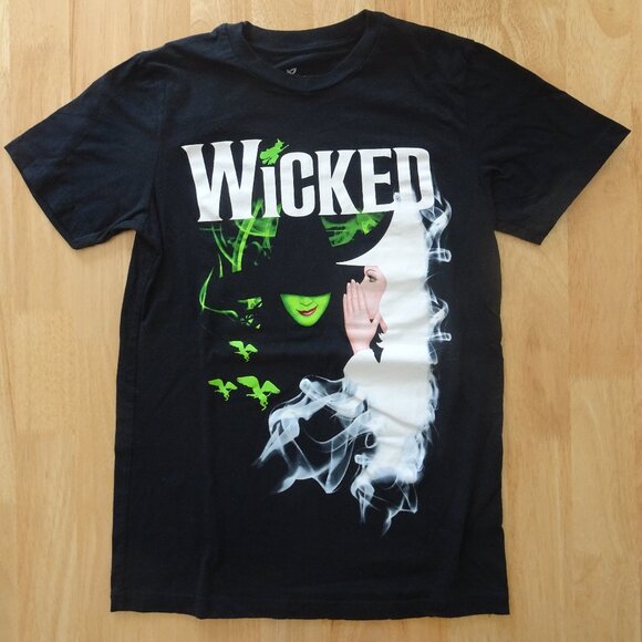 WICKED THE MUSICAL BLACK SHORT SLEEVE OFFICIAL TSHIRT ORGANIC SMALL - Picture 1 of 4